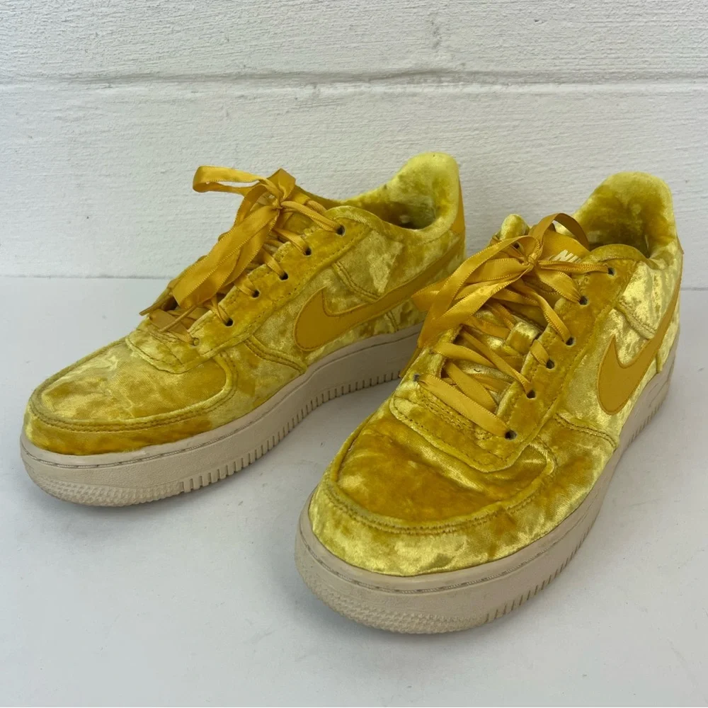 Nike Velvet Mineral Gold Air Force 1 Sneakers, 4.5Y / 6 women’s